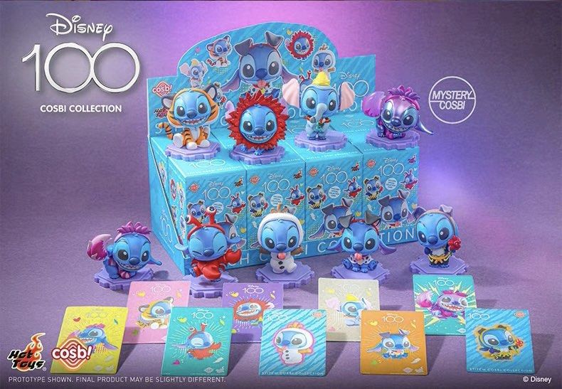 Sealed Ready Stock Hot Toys Disney 100 Stitch In Costume Cosbi Blind Box Collection Set Of 8