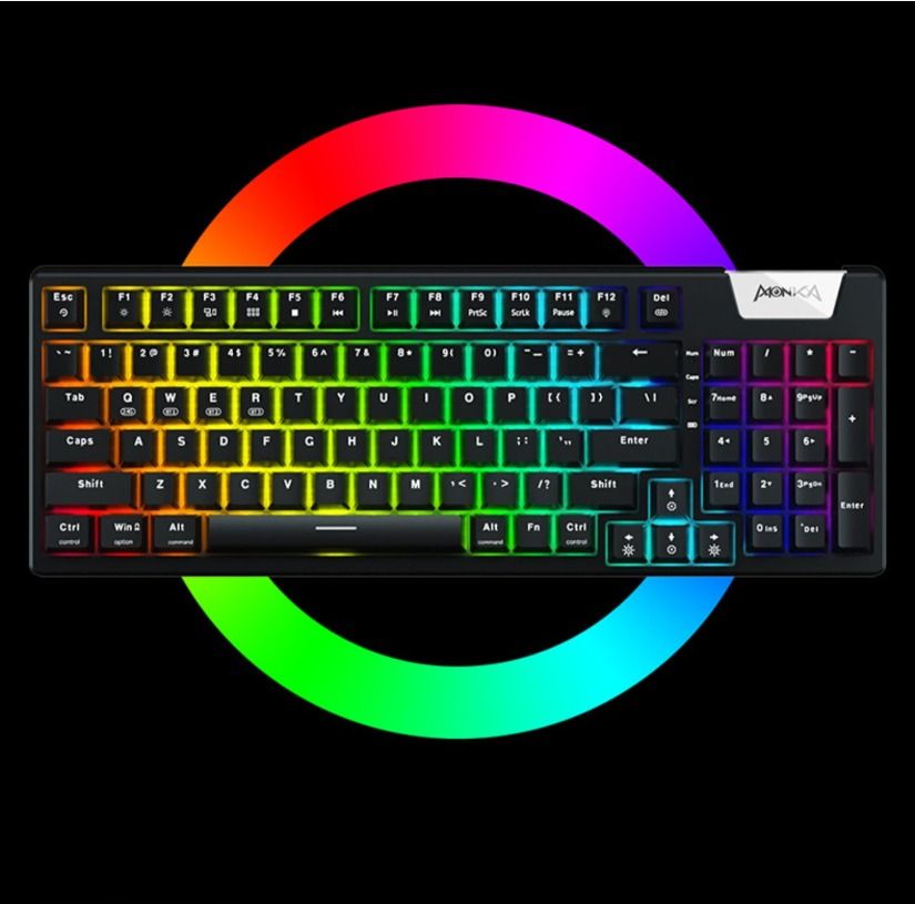 Monka Ae Gasket Hot Swappable Rgb Tri Mode Bluetooth G Wired Keys Mechanical Keyboard