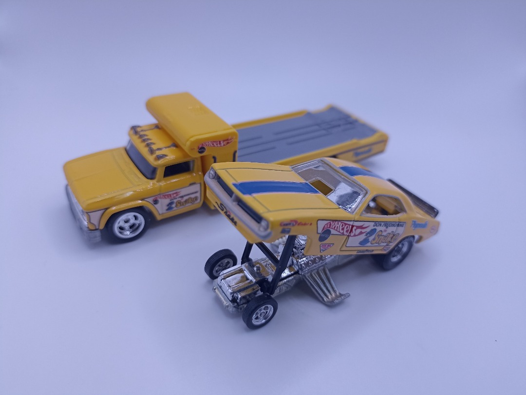 Hot Wheels Plymouth Cuda Funny Car Retro Rig Loose Team Transport Hobbies Toys Toys