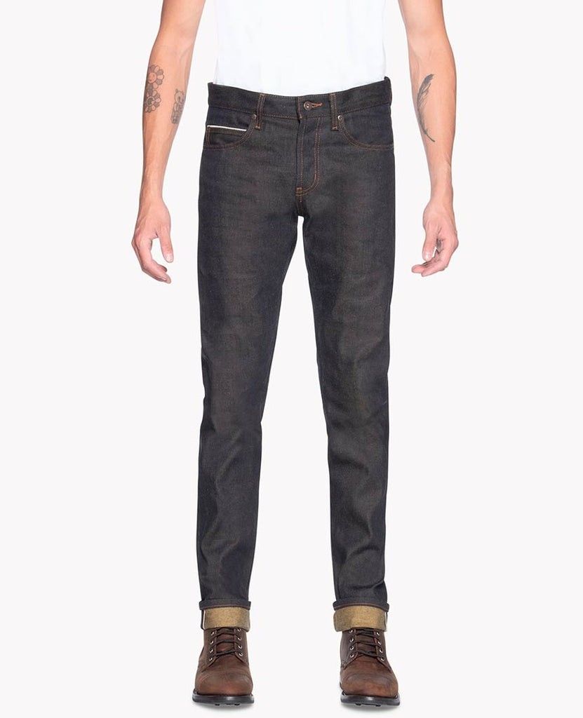 NAKED FAMOUS 12 Oz Turmeric Super Guy Indigo Selvedge Denim Jeans