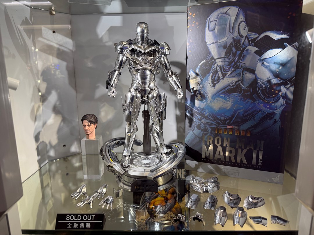 全新現貨啡盒未開 Hottoys MMS733D59 Iron Man Mark II 2 0 MMS733 Hot Toys 全新電鍍合金銀 Sliver Diecast Chrome