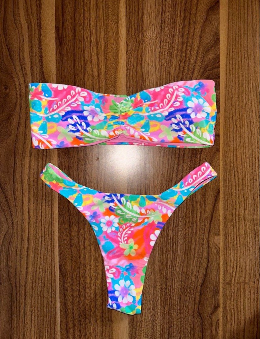 Blackbough Floralfitti Bikini Top And Bottom Set Women S Fashion Swimwear Bikinis Swimsuits