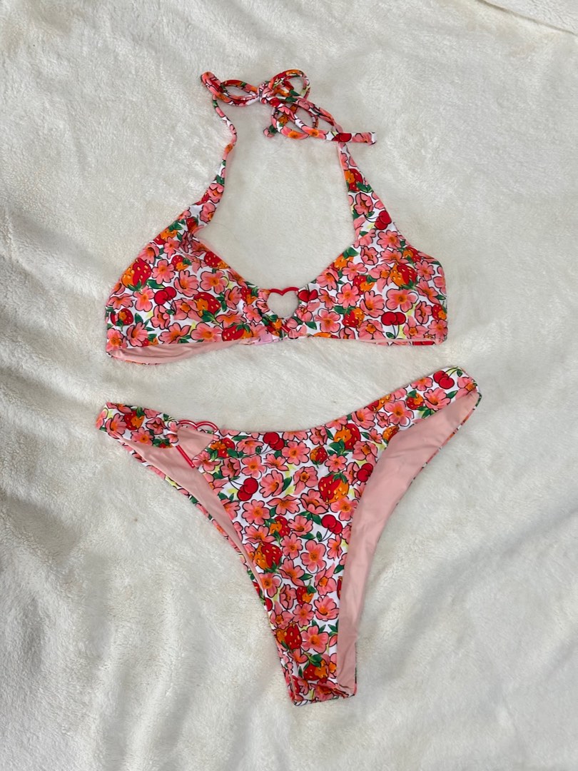 Blackbough Berry Cherry Bikini Set Women S Fashion Swimwear Bikinis Swimsuits On Carousell