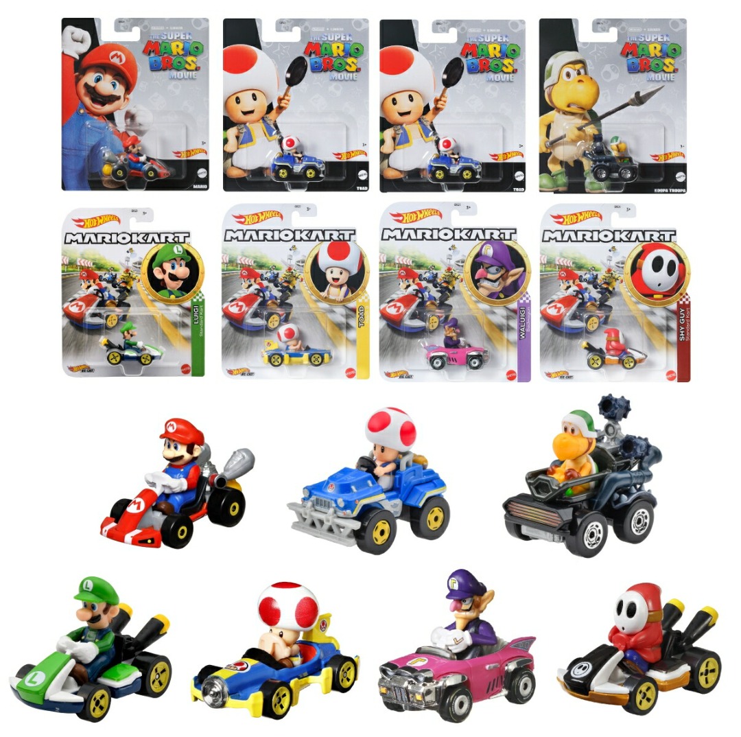 現貨日本正品 任天堂 Nintendo Super Mario Bros 超級瑪利歐 瑪利奧 孖寶兄弟 Hot Wheels Mario kart 卡丁車 回力車 迴力車 風火輪 車 車仔