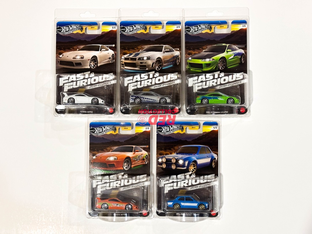 Hot Wheels Fast And Furious Brian O Conner New Full Set Supra Eclipse Skyline Hobbies Toys