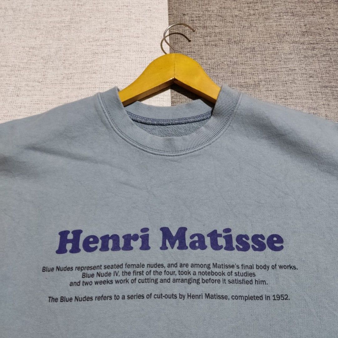 Jaket Crew Neck Lengan Pendek Henri Matisse Blue Nude Second Fesyen