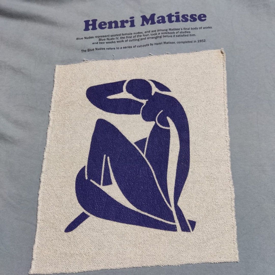 Jaket Crew Neck Lengan Pendek Henri Matisse Blue Nude Second Fesyen