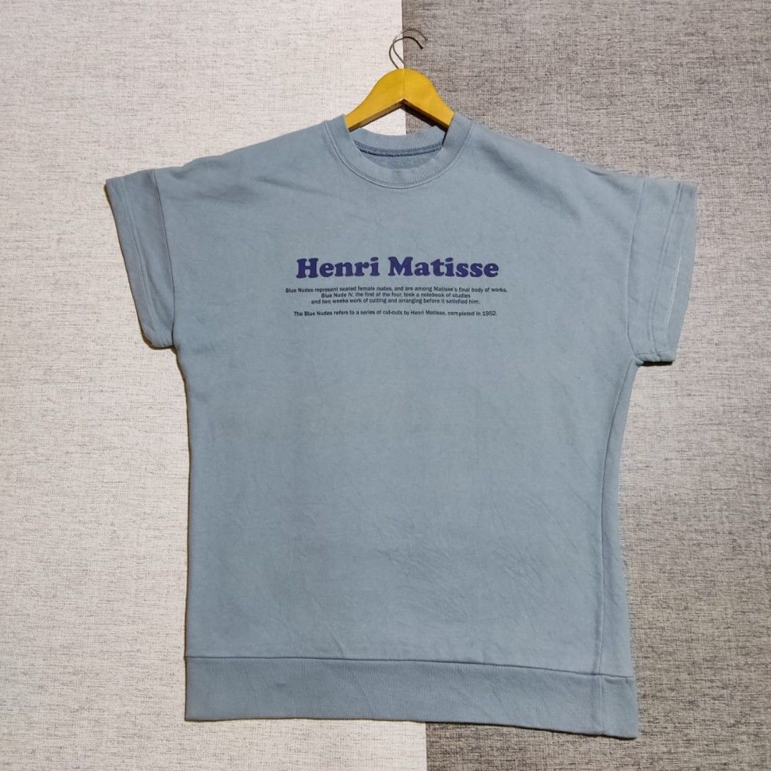 Jaket Crew Neck Lengan Pendek Henri Matisse Blue Nude Second Fesyen