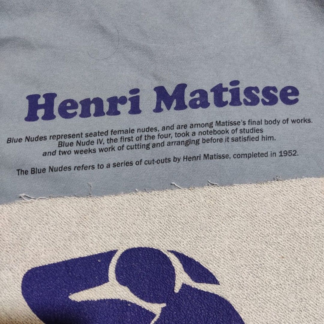 Jaket Crew Neck Lengan Pendek Henri Matisse Blue Nude Second Fesyen
