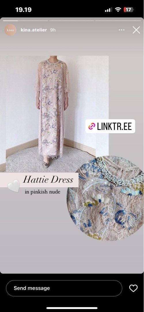 Sewa Hattie Dress In Pinkish Nude By Kina Atelier Inner Hijab
