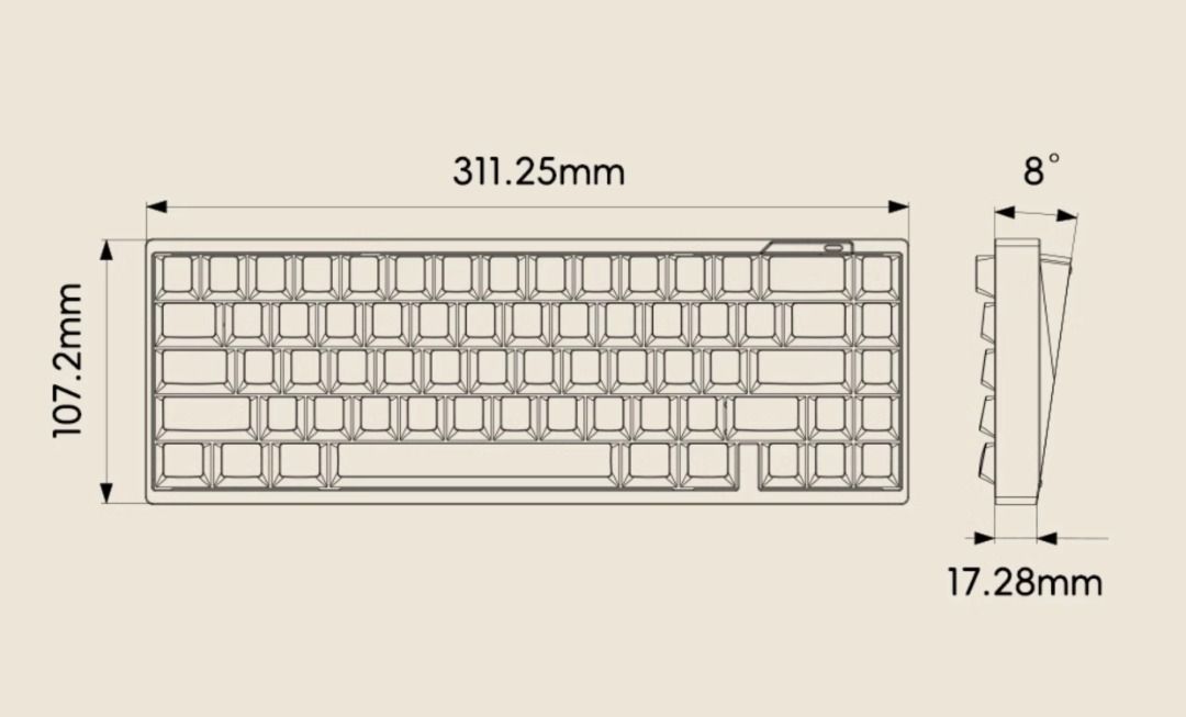 Luminkey Layout Hot Swappable Custom Mechanical Keyboard Computers Tech Parts