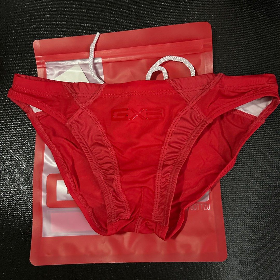 GX Bikini Swim Brief Sheer 男裝 褲半截裙 沙灘褲 Carousell