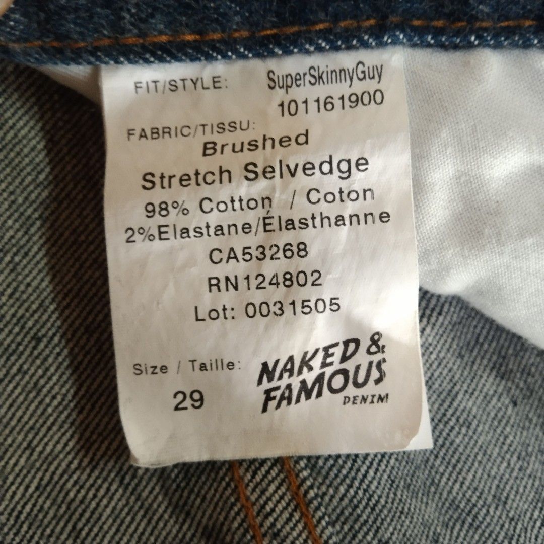 Naked Famous Skinny Selvedge Denim Men S Fashion Bottoms Jeans On