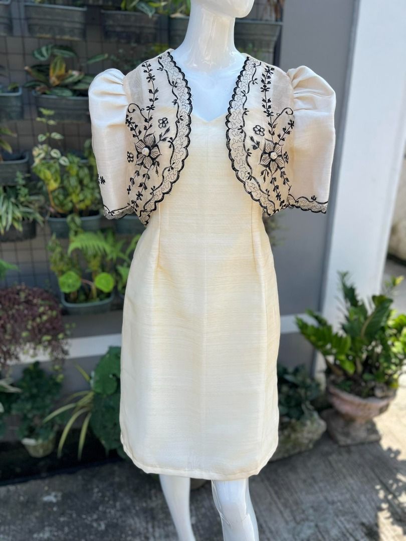 Pjec P Nude Cream Set Filipiniana Women S Fashion Dresses Sets Dresses On Carousell