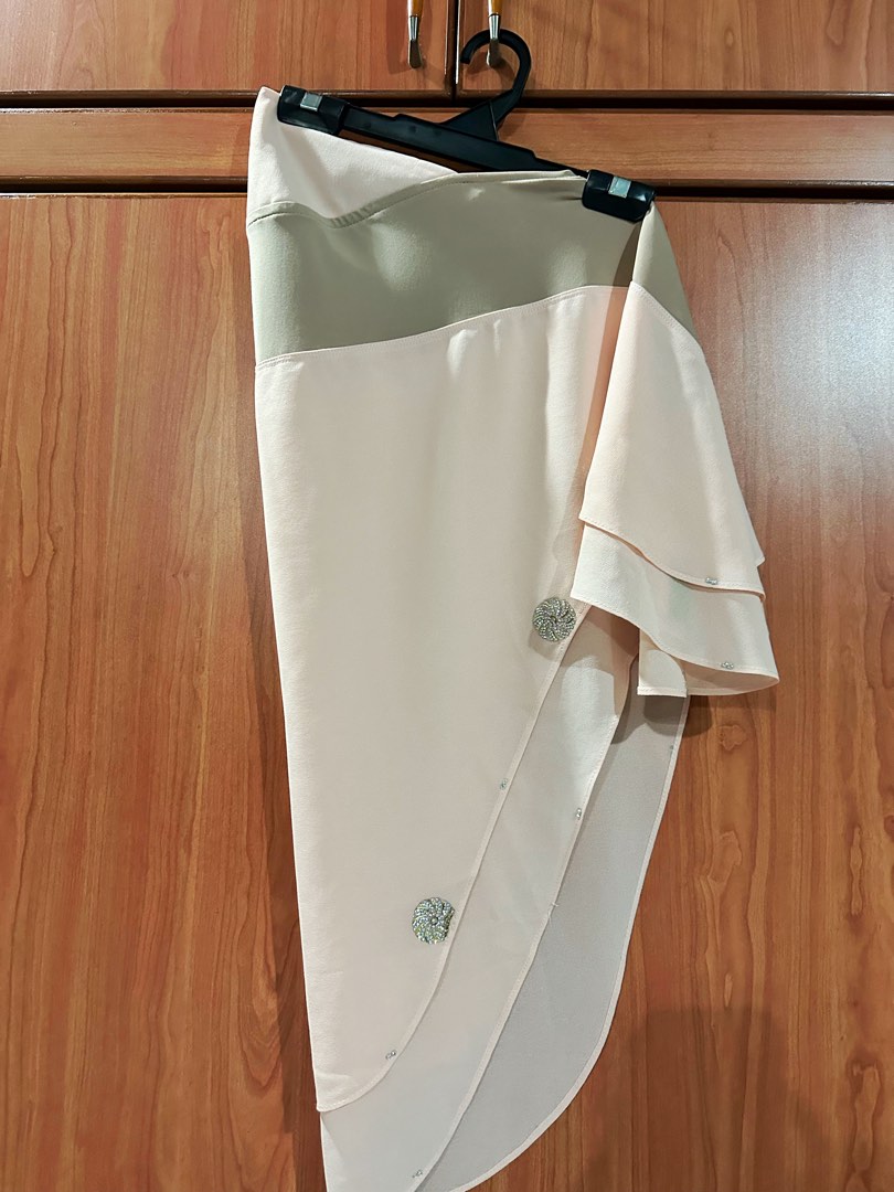 Hijab Shawl Tudung Slip On Ready To Wear Nude Colour W Pinkish Tone