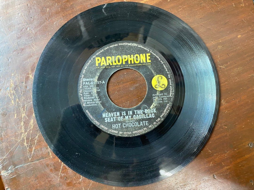 Hot Chocolate Heaven Is In The Back Seat Of My Cadillac Original Vinyl Plaka 45 Rpm Used