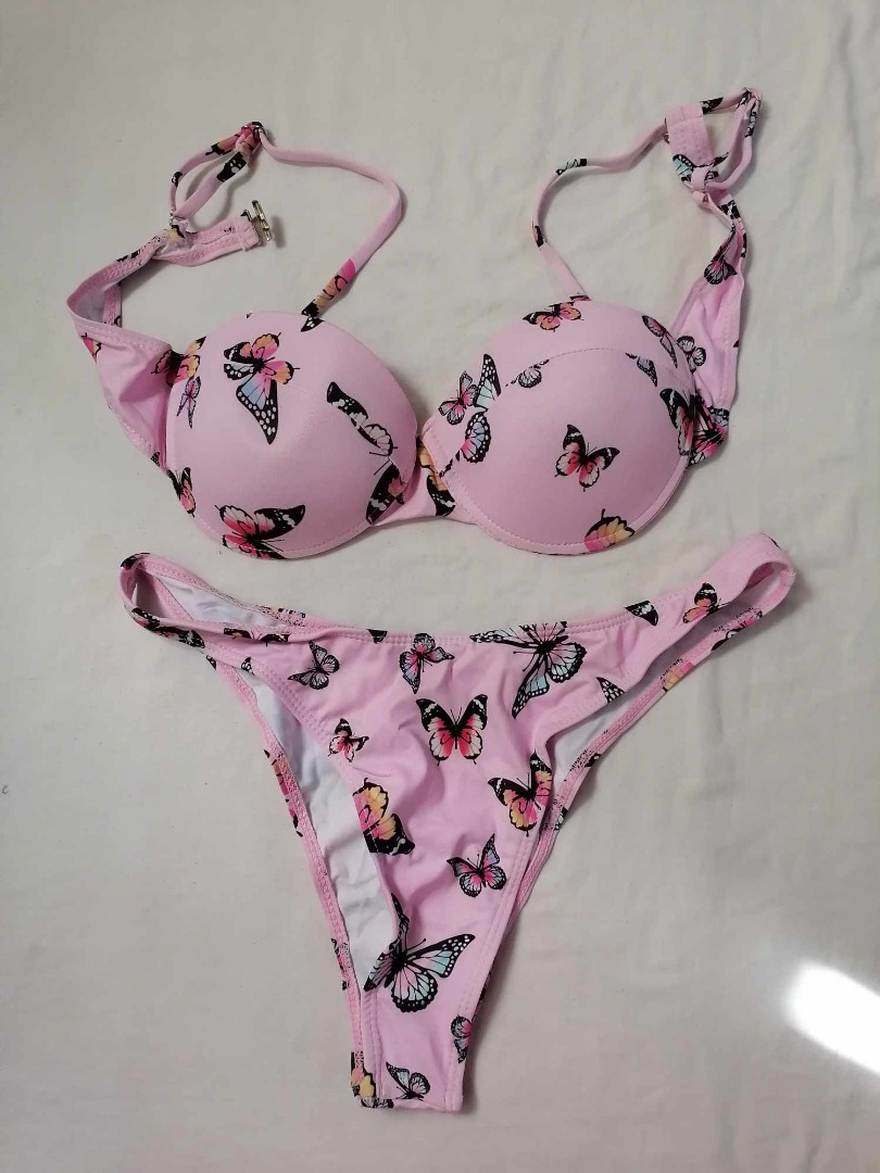 PINK BUTTERFLY BIKINI Women S Fashion Swimwear Bikinis Swimsuits On Carousell