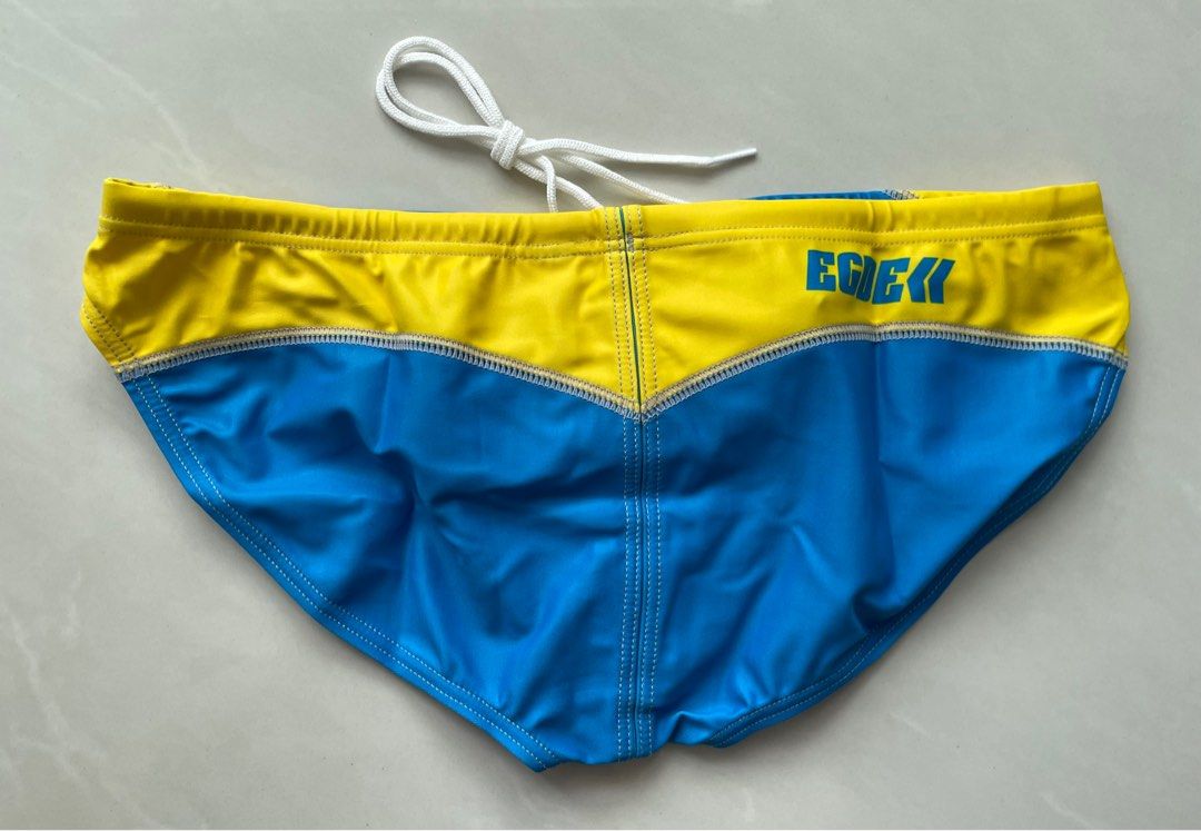 EGDE HEATS Super Low Rise Bikini Swim Trunks Yellow Men S Fashion Bottoms Swim Trunks