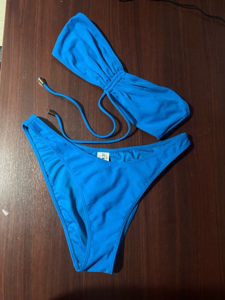 Blue F Bikini Women S Fashion Swimwear Bikinis Swimsuits On Carousell