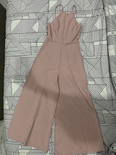 Jumpsuit Wanita Summer Style Warna Nude Korean Basic Halter Jumpsuit