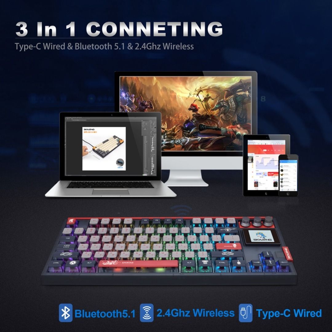 SKYLOONG Numpad Mechanical Keyboard Hot Swappable Mx RGB Backlight GK PRO Key G Bluetooth