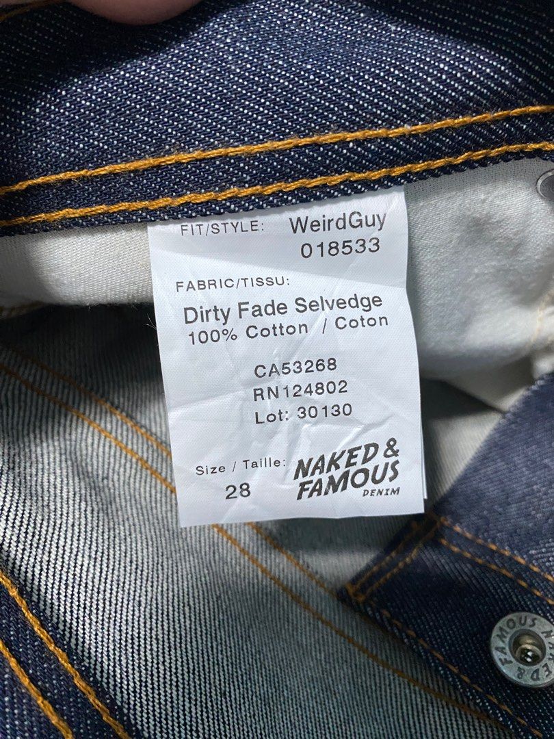 Naked Famous Dirty Fade Selvedge Denim Jeans Men S Fashion Bottoms Jeans On Carousell