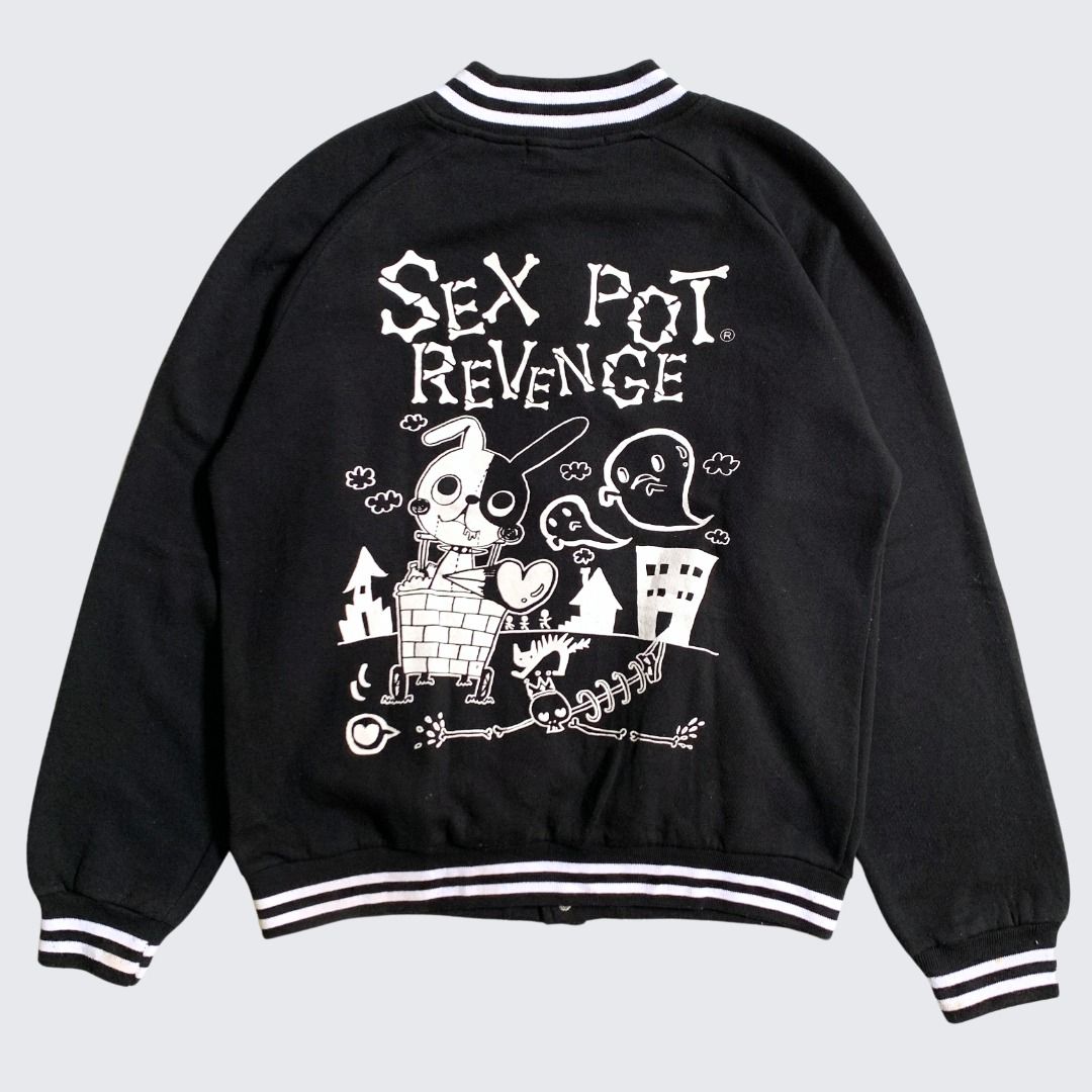 S Sex Pot Revenge Japan Embriodered Varsity Jacket Unisex M