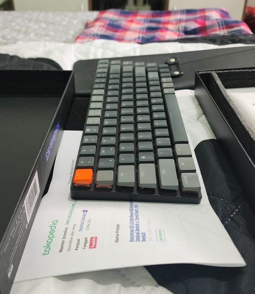 Keychron K3 V2 Hot Swap RGB Backlight Optical Switch Travel Pouch Red Switch Elektronik