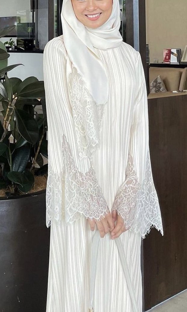 Rent Aepetal Amara Pleated Abaya With Lining In Nude Women S Fashion