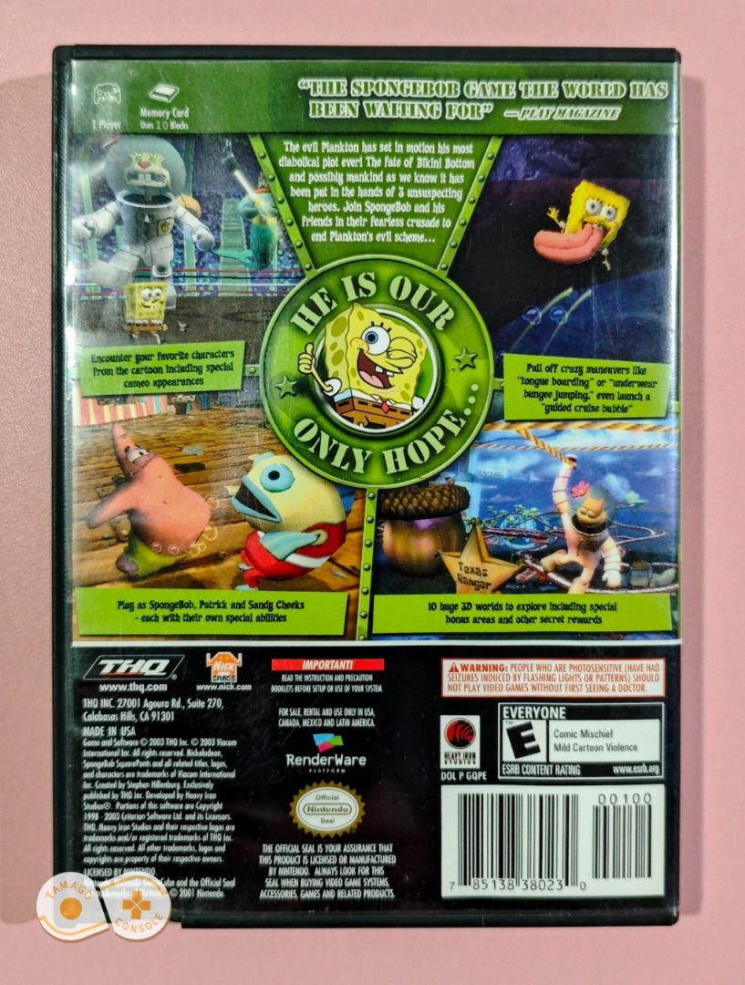 Spongebob Squarepants Battle For Bikini Bottom Gamecube Game Ntsc English Language
