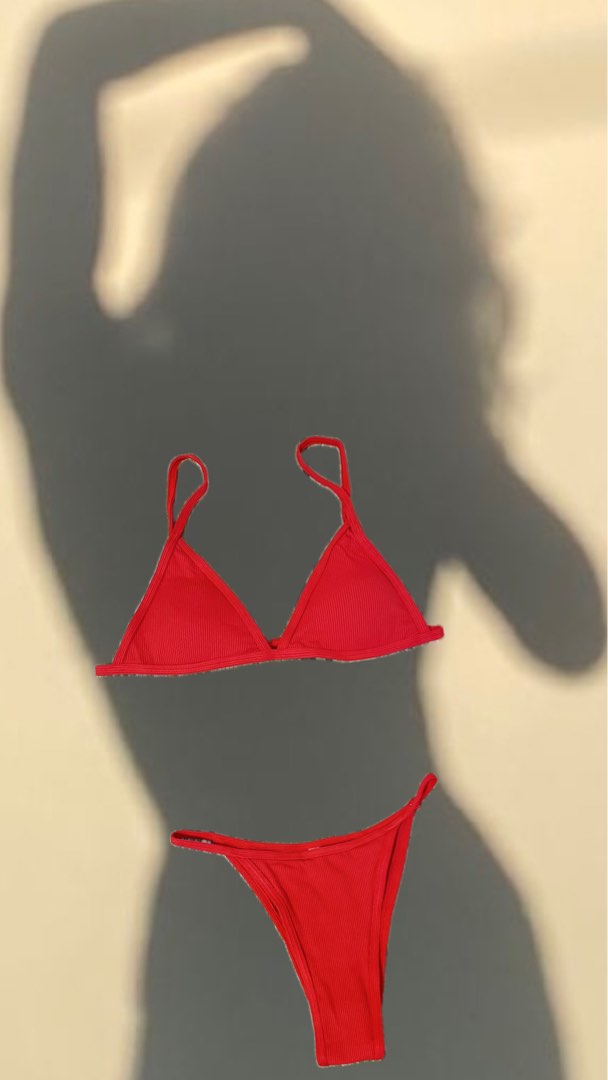 Ribbed String Bikini Set Women S Fashion Swimwear Bikinis
