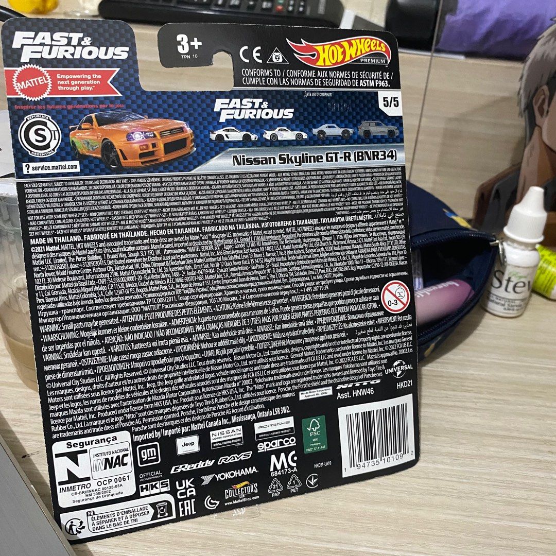 Hot Wheels Premium Nissan Skyline GT R Fast Furios Toys Collectibles