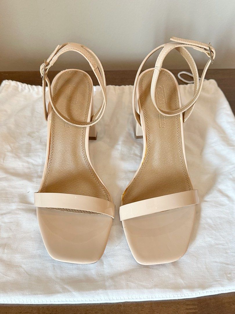 Asos Nude Block Heels Women S Fashion Footwear Heels On Carousell