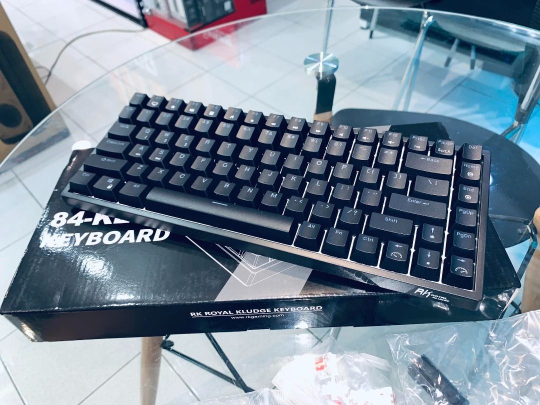 Royal Kludge Rk Rgb Hot Swap Black Keyboard Red Switch Tri Mode Bluetooth Wired Ghz Rech