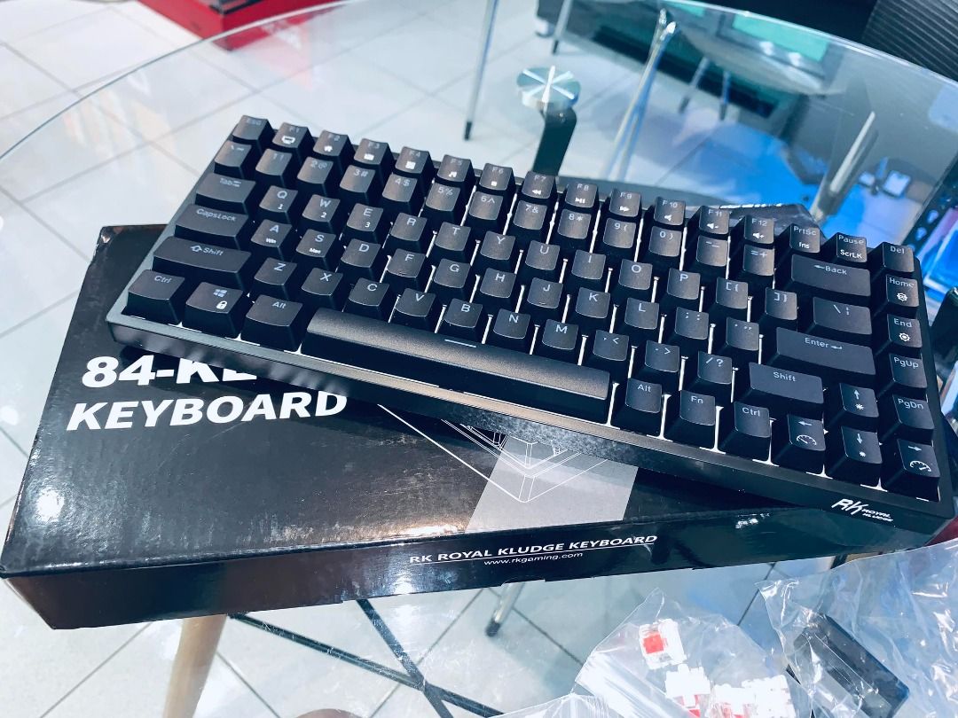 Royal Kludge Rk Rgb Hot Swap Black Keyboard Red Switch Tri Mode Bluetooth Wired Ghz Rech