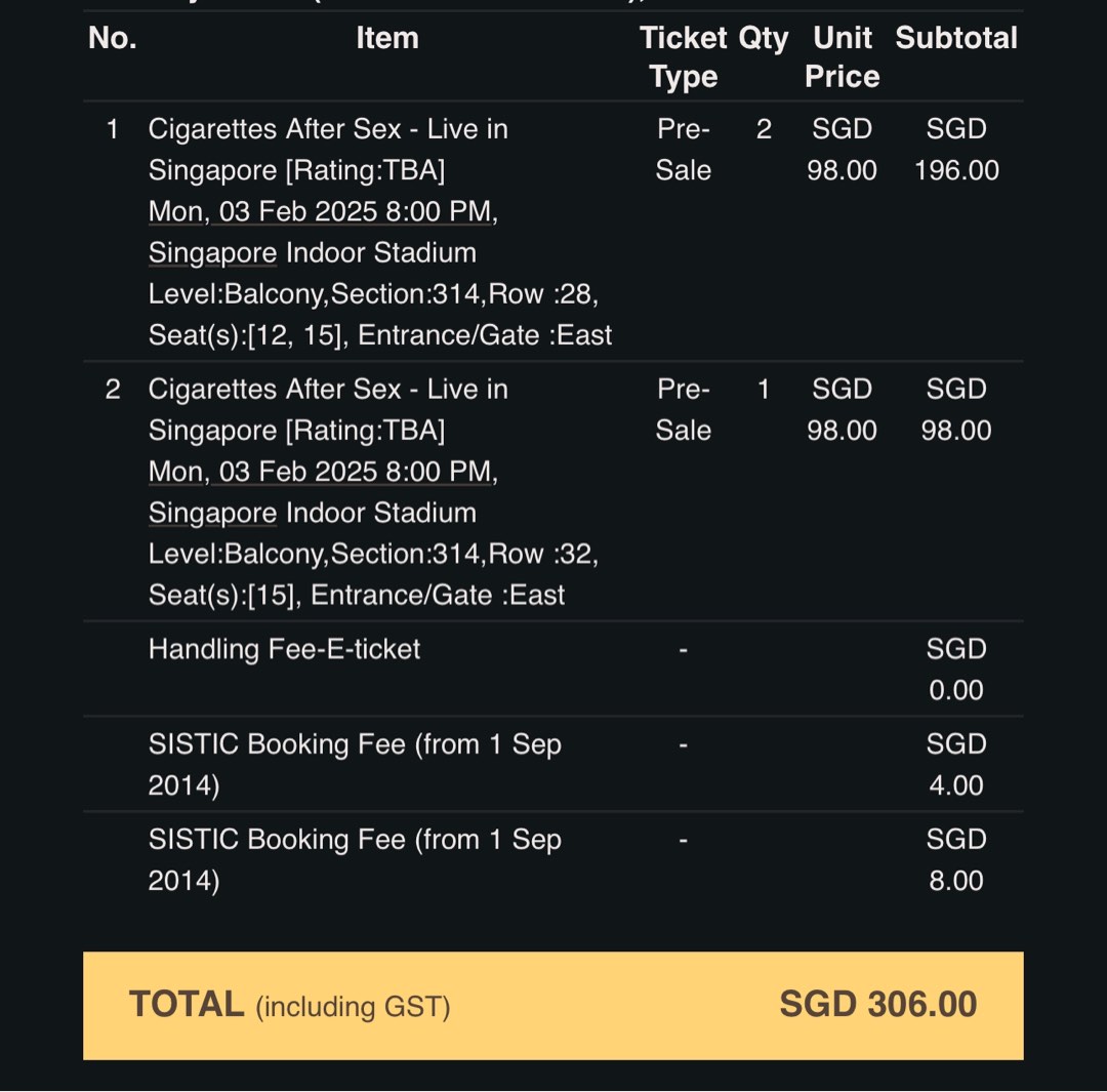 Cigarettes After Sex Ticket Tickets Vouchers Event Tickets On Carousell
