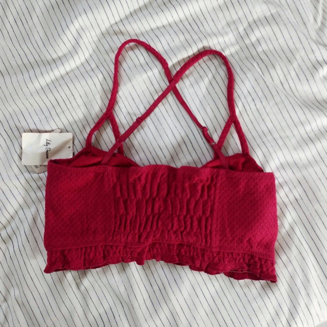 New Lily Brown Bralette Bra With Pad Bikini Bra Pantai Fesyen Wanita