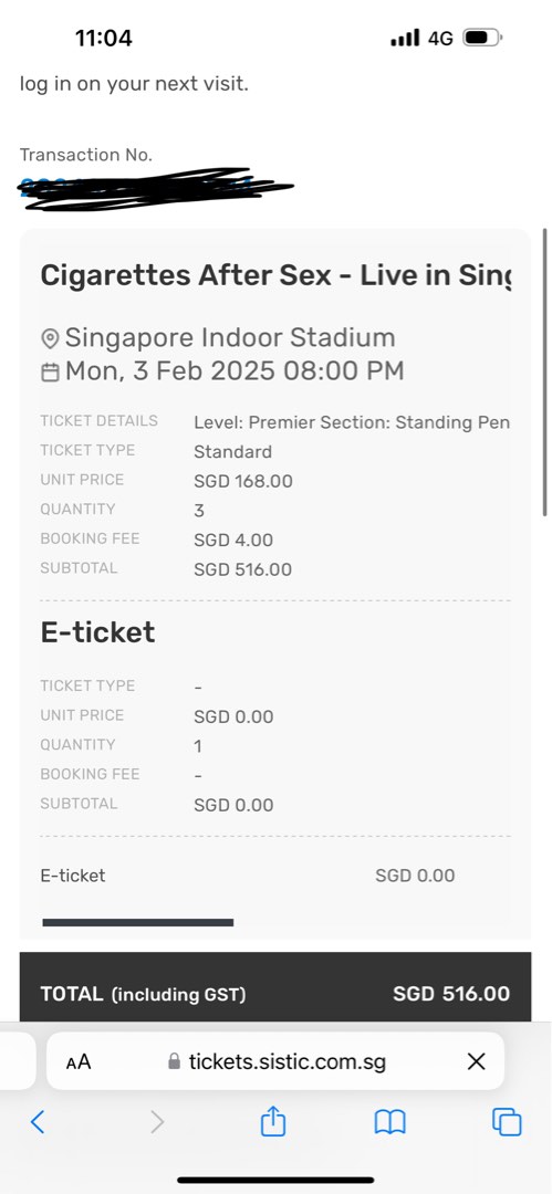 Cigarettes After Sex Standing X Tickets Vouchers Event Tickets On