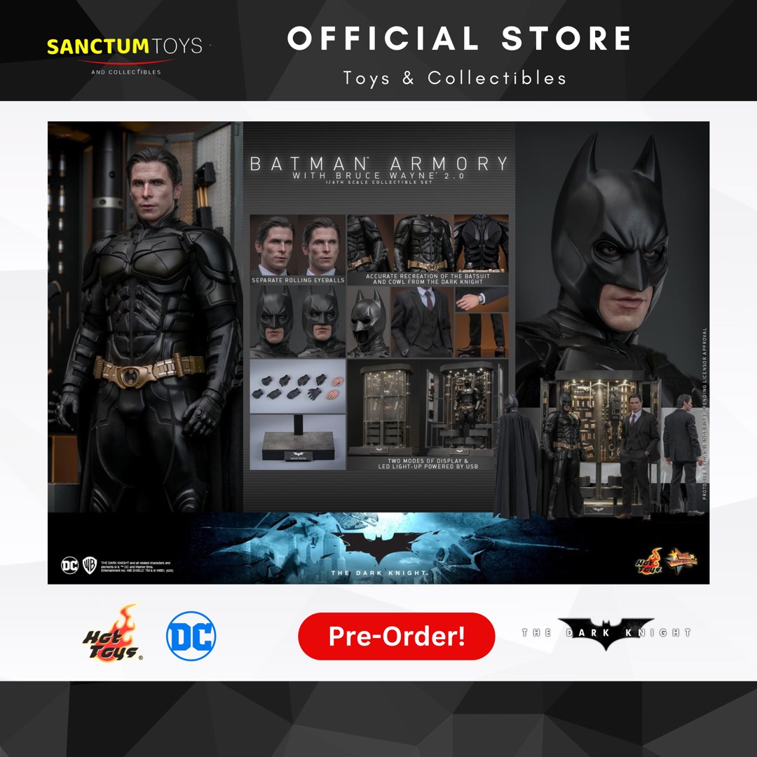 PO Hot Toys The Dark Knight Trilogy 1 6th Scale Batman Bruce Wayne Collectible Set 2 0