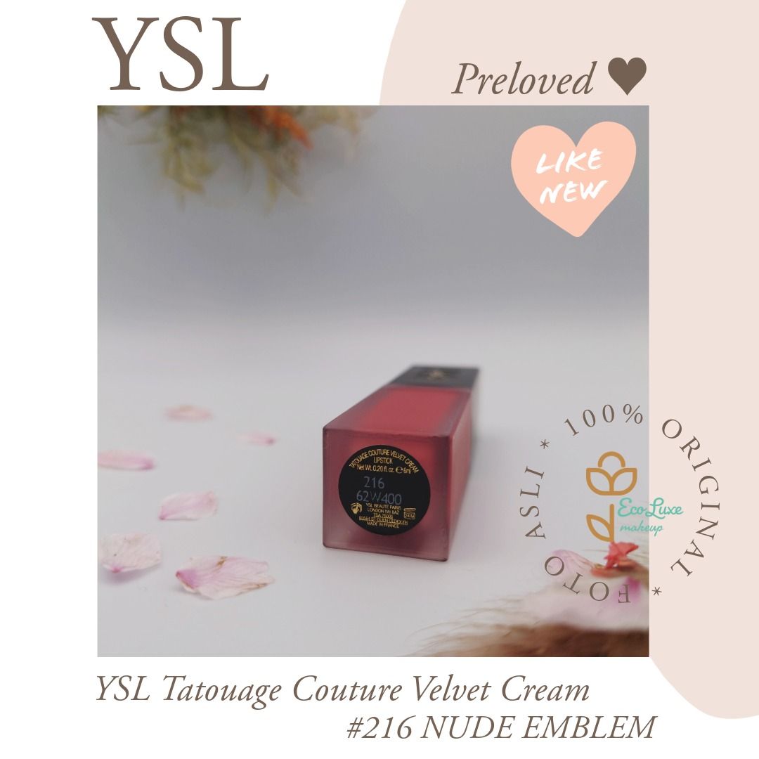 SOLD YSL Tatouage Couture Velvet Cream NUDE EMBLEM YSL Lip Tint YSL Lipstick Preloved