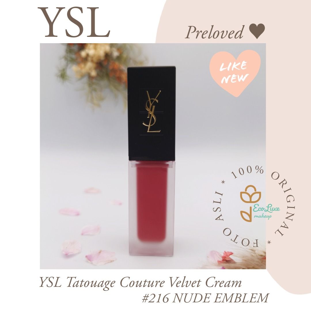 SOLD YSL Tatouage Couture Velvet Cream NUDE EMBLEM YSL Lip Tint YSL Lipstick Preloved