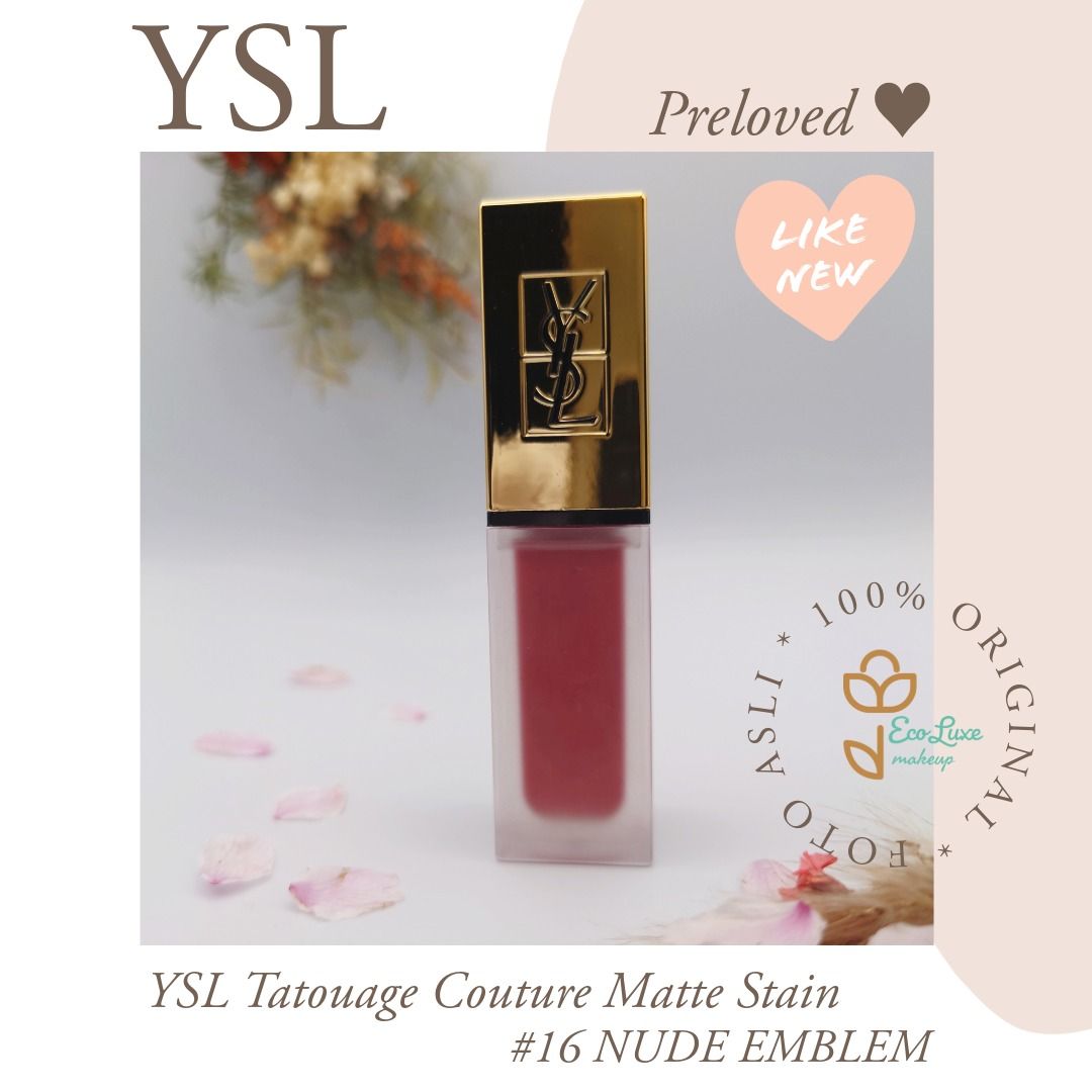 SOLD YSL Tatouage Couture Matte Stain 16 NUDE EMBLEM YSL Lip Tint