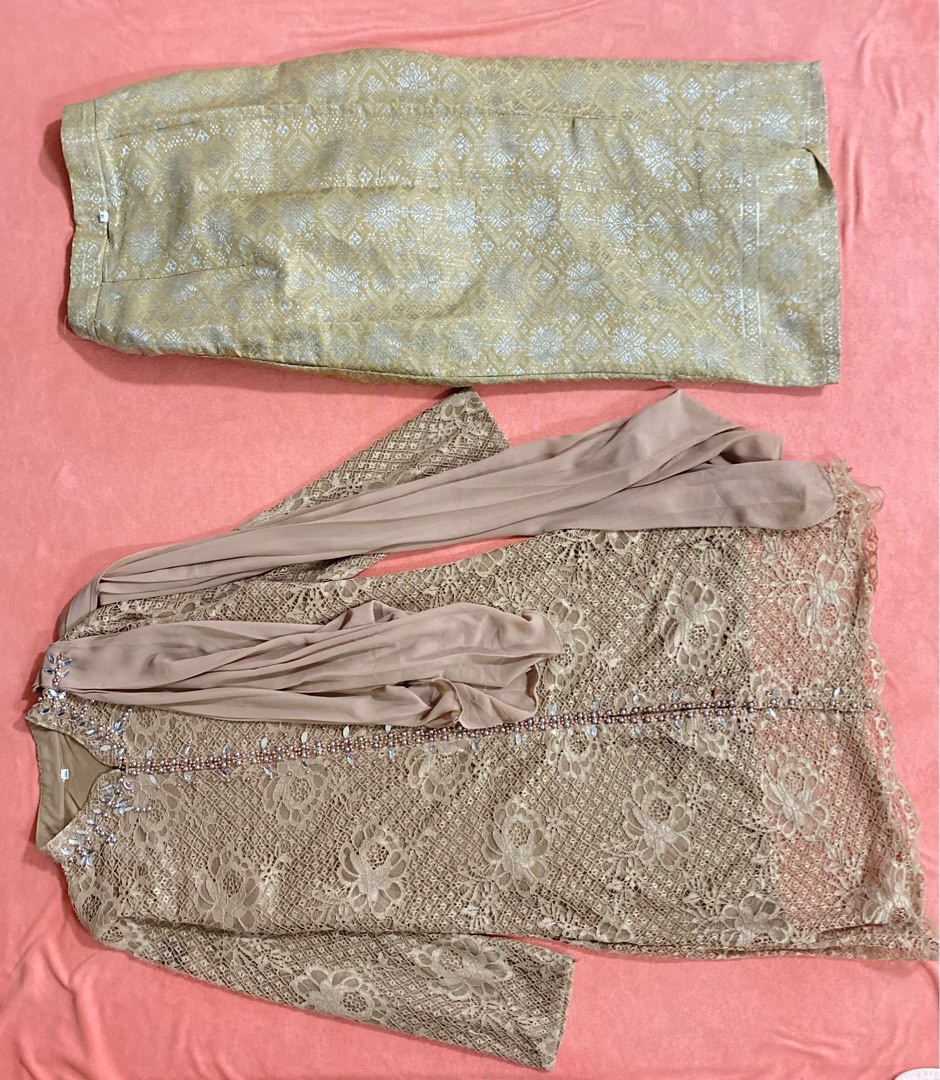 Baju Kurung Nude Khaki Saiz Xxl Women S Fashion Muslimah Fashion Baju Kurung Sets On Carousell