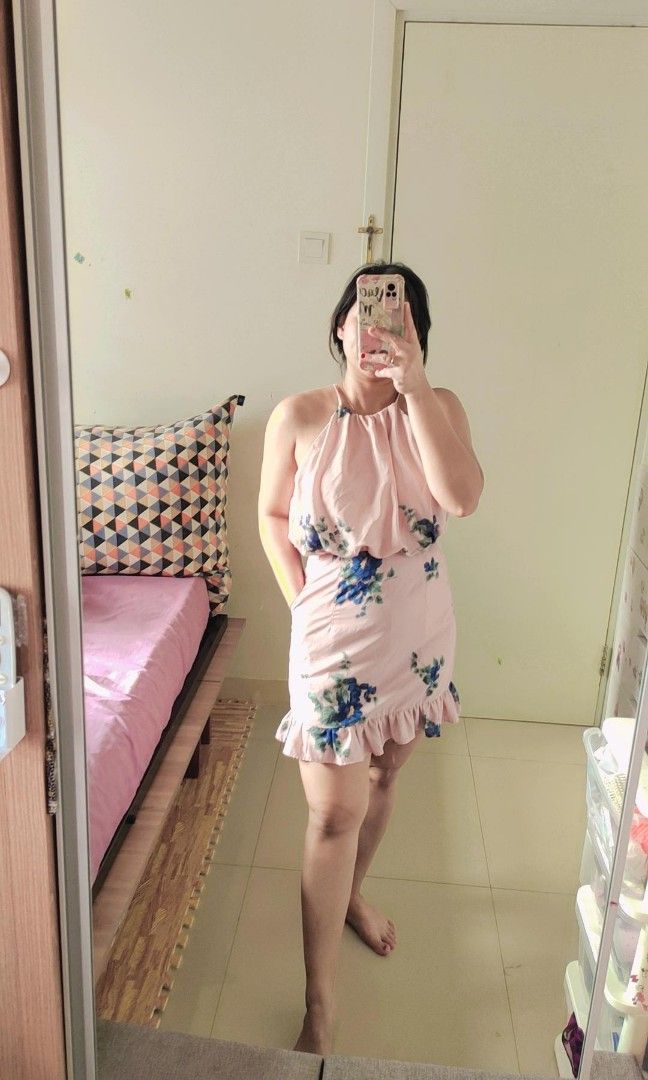 Jumpsuits Nude Turtle Neck Fesyen Wanita Pakaian Wanita Gaun Rok Di Carousell