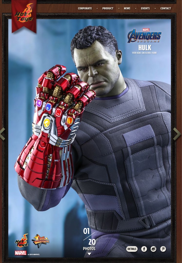 齊件冇盒冇地台 90 HOT TOYS Hottoys AVENGERS ENDGAME HULK MMS558南昌站或大角咀奧運凱帆軒禮拜1 5晚上18 45交收 興趣及遊戲 玩具