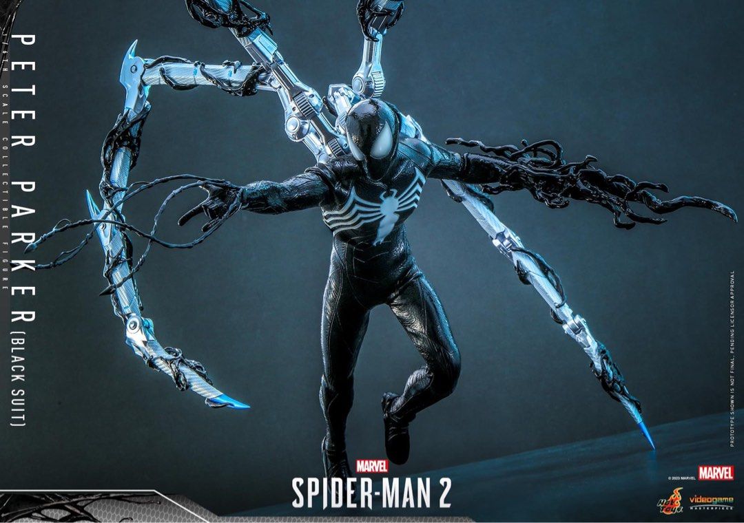 PO Hot Toys VGM56 Marvels Spider Man 2 1 6th Scale Peter Parker Black Suit