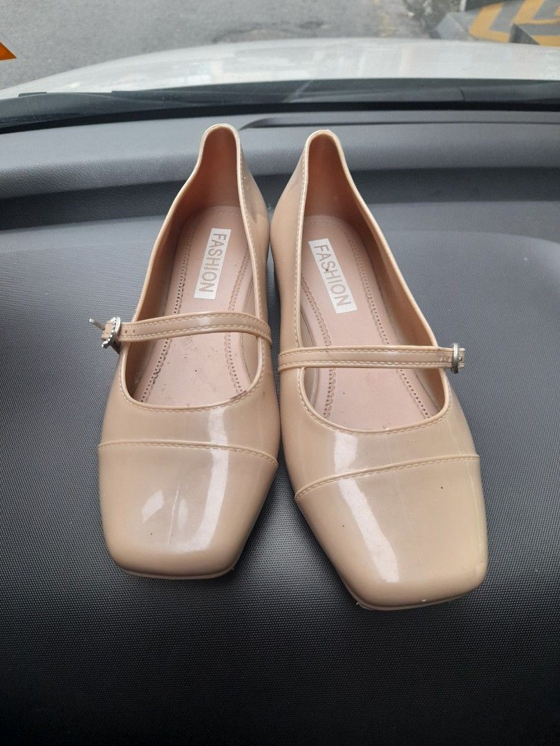 Mary Jane Nude Flat Women S Fashion Footwear Flats On Carousell