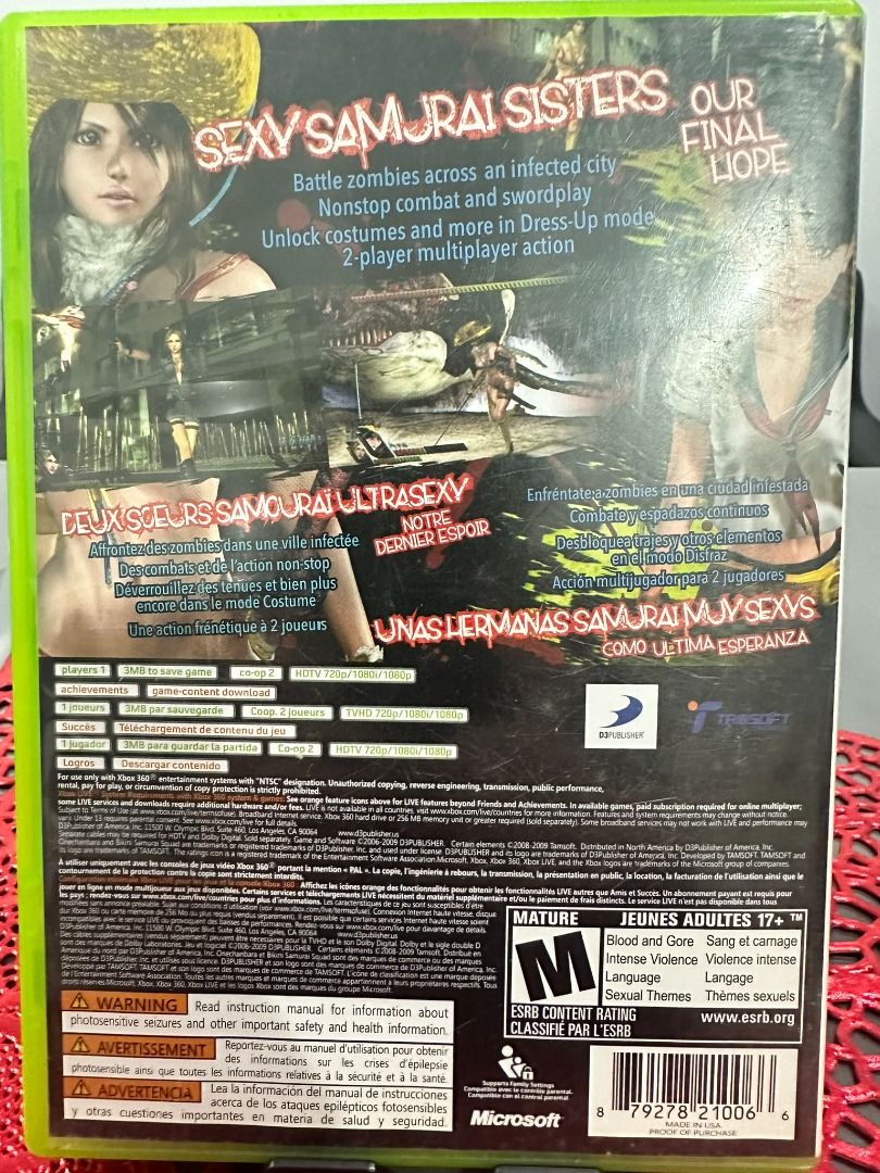 Onechanbara Bikini Samurai Squad For Xbox Xbox One X X Cib Video Gaming Video