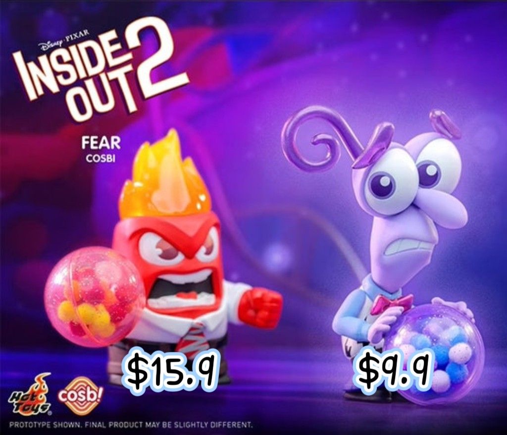 Hot Toys Popmart Disney And Pixar Inside Out 2 Cosbi Collection Blind Box Series Anger Fear