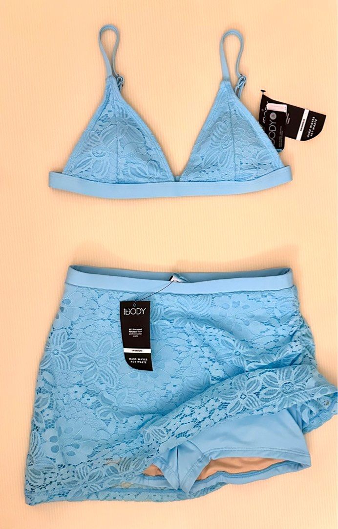 Cotton On Sky Blue Bikini Lace Set XS Women S Fashion Swimwear Bikinis Swimsuits On Carousell